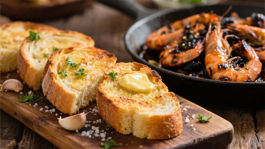 garlic bread enhances shrimp