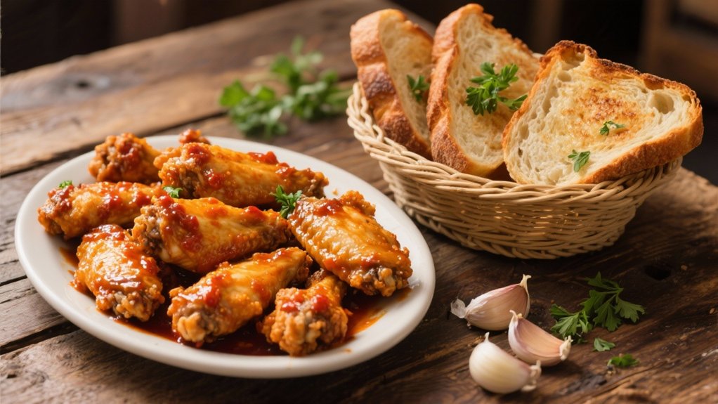 garlic bread enhances wing experience