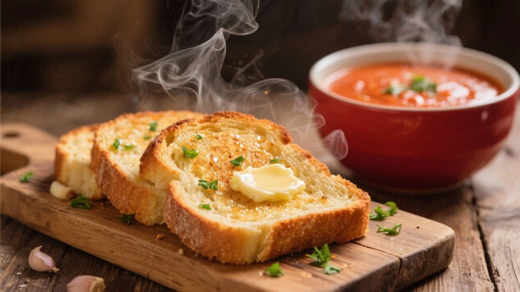 garlic bread soup accompaniment