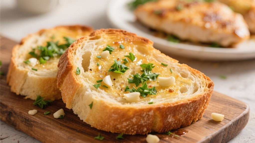 garlic bread with parsley