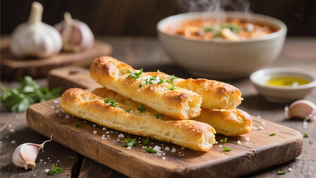 garlic breadsticks elevate soup