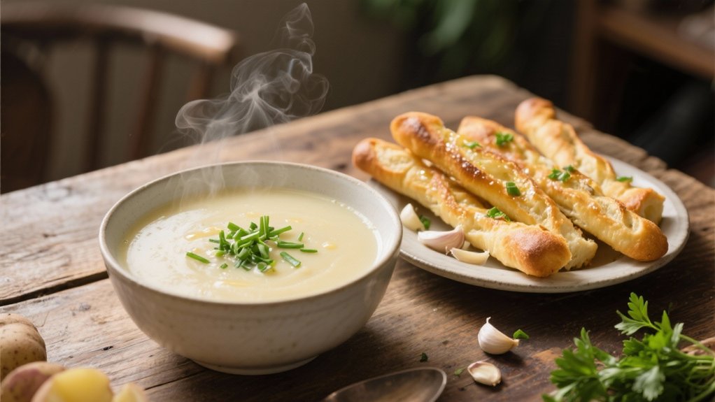 garlic breadsticks enhance comfort food