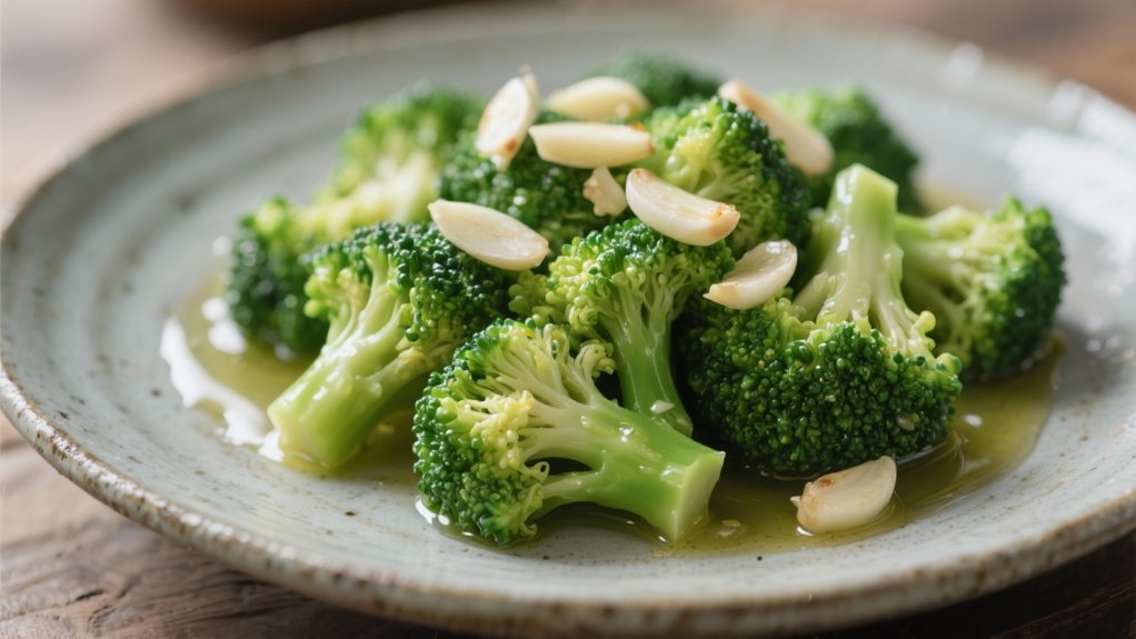 garlic broccoli complements soup