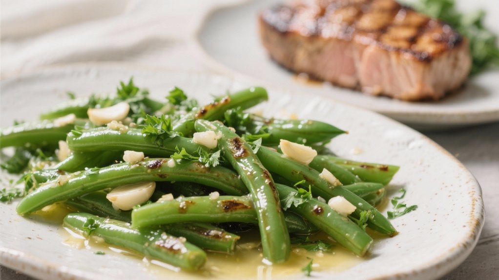 garlic butter complements tuna