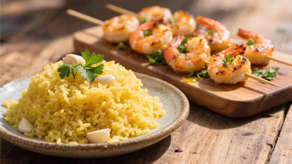 garlic butter shrimp skewers