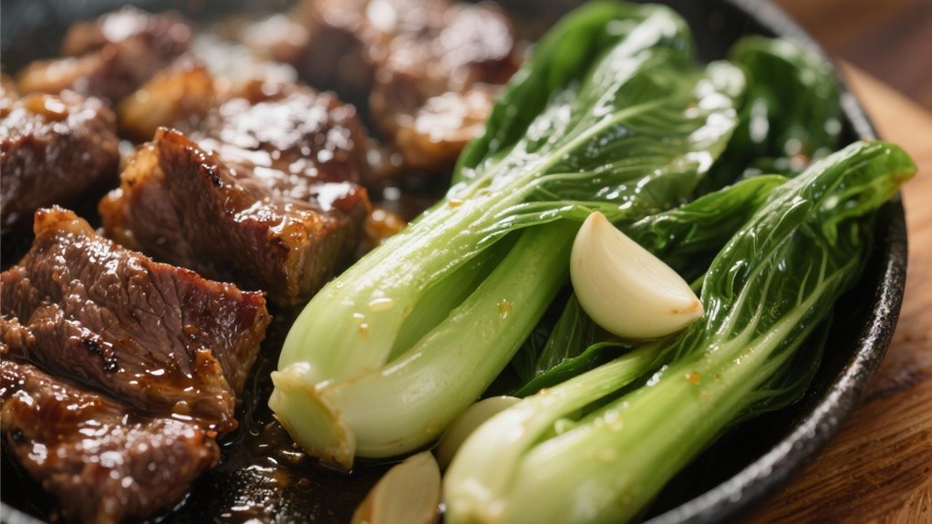 garlic enhanced bok choy dish