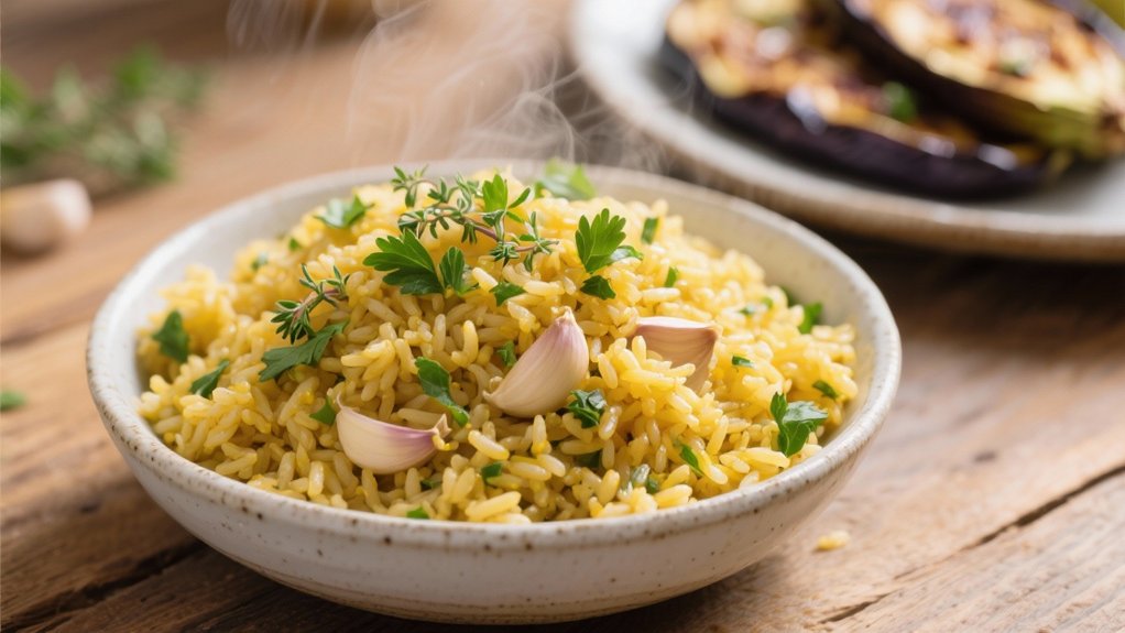 garlic herb rice pilaf