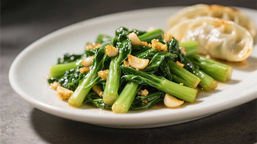 garlic infused chinese broccoli side