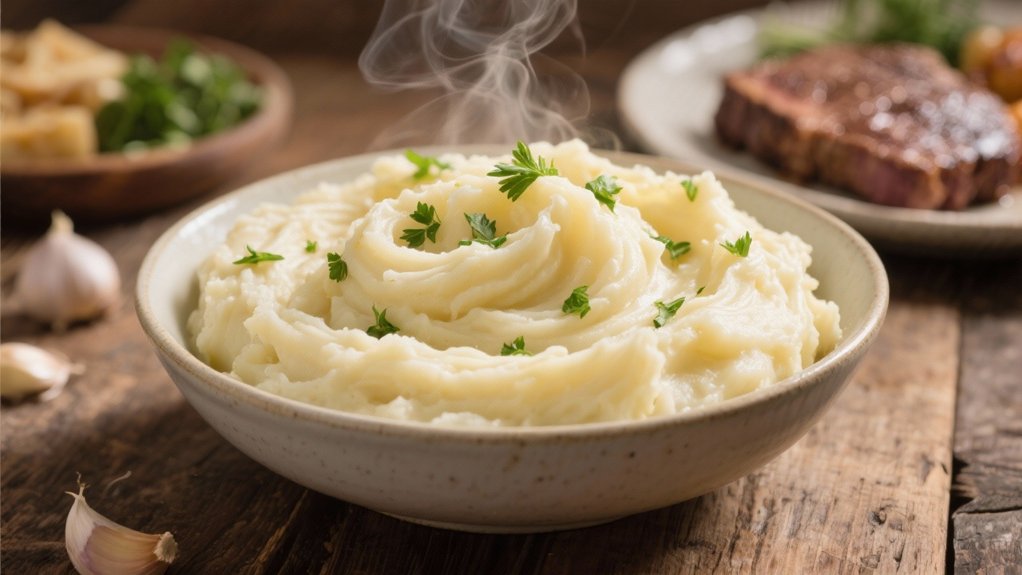 garlic infused creamy mashed potatoes