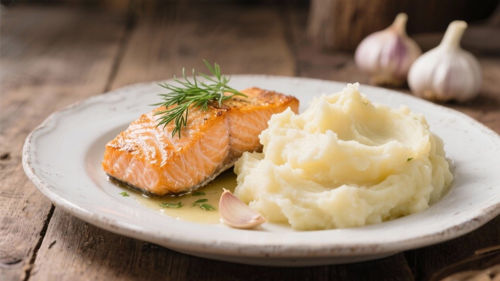 garlic infused creamy mashed potatoes