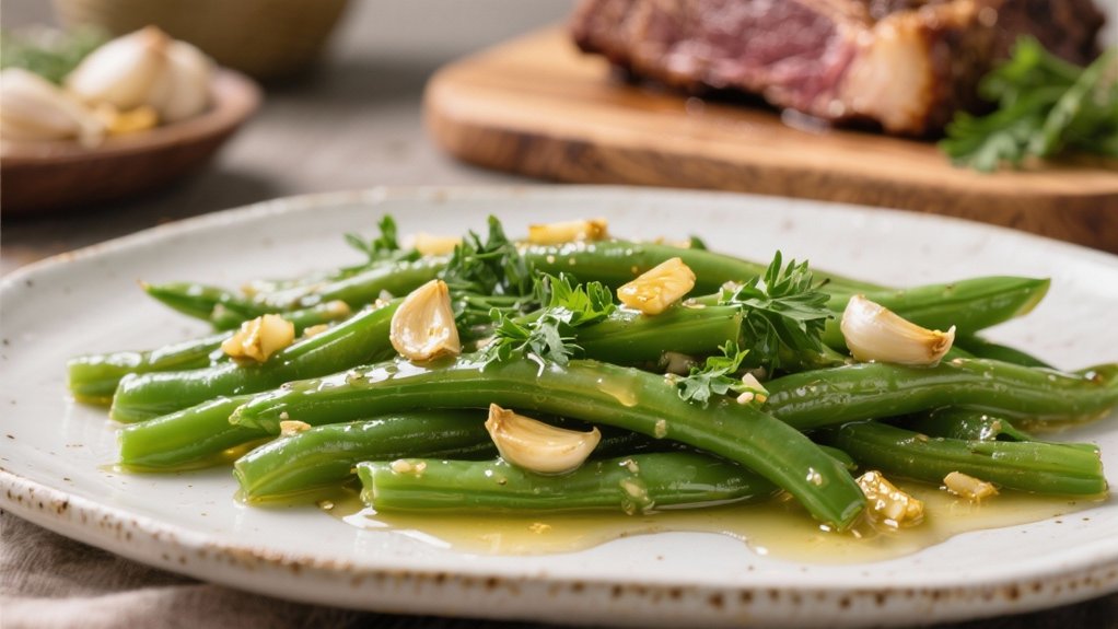 garlic infused crisp tender beans