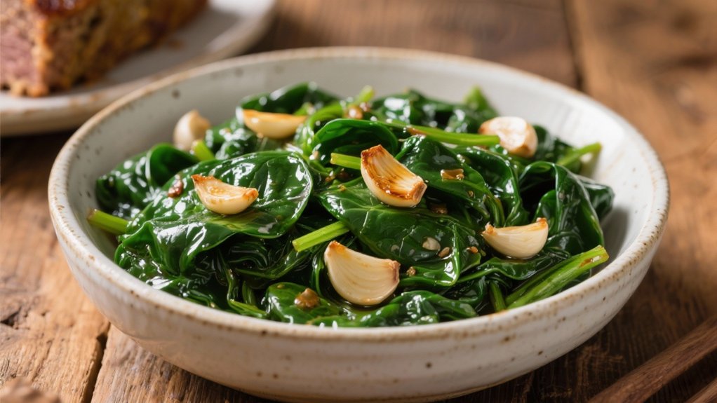 garlic infused saut ed spinach side