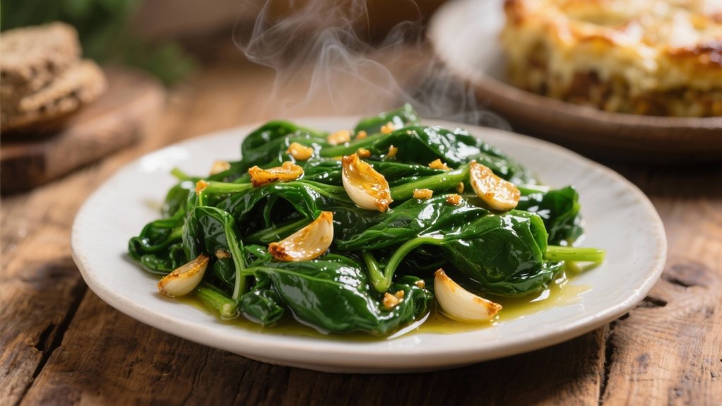 garlic infused saut ed spinach side