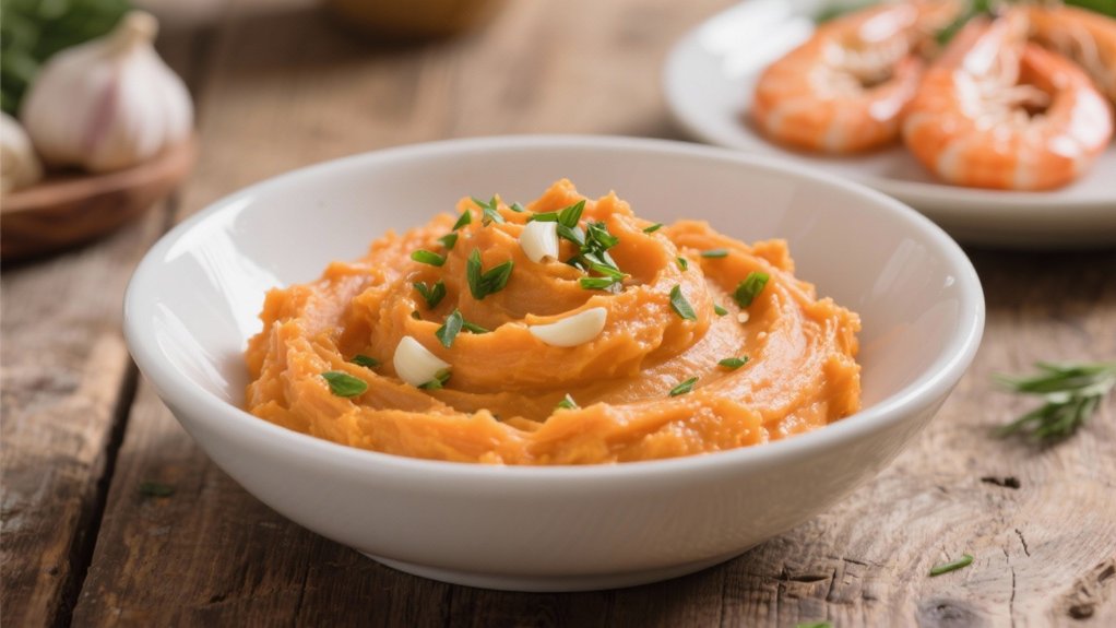 garlic mashed sweet potatoes delight