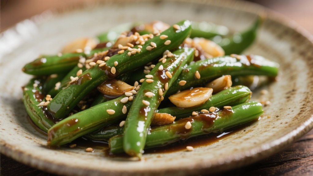 garlic miso saut ed green beans