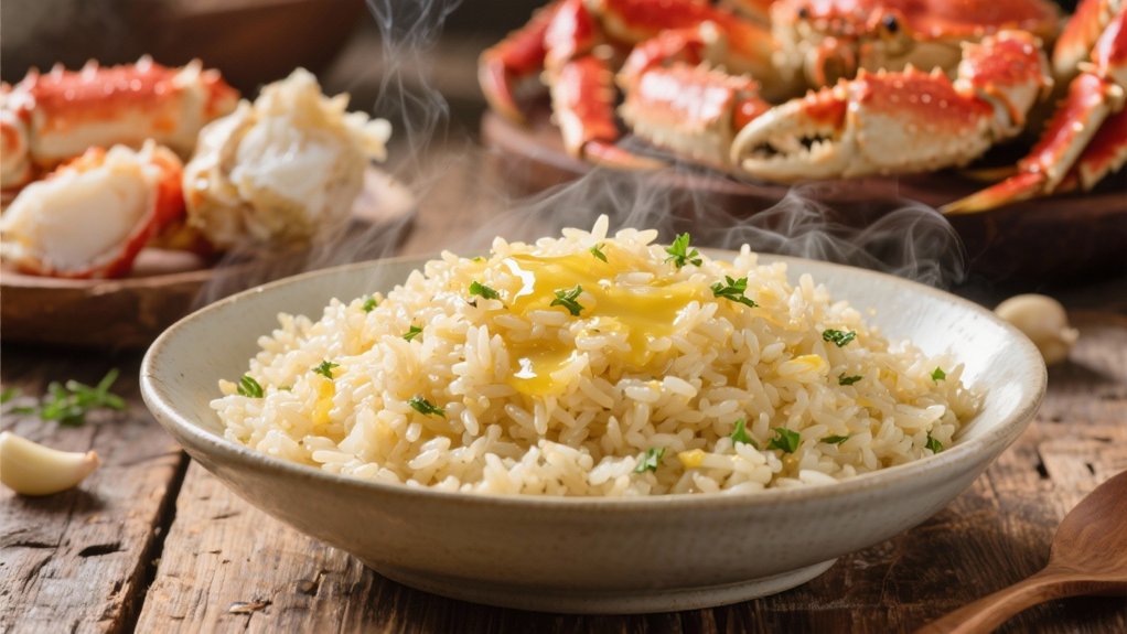 garlic rice complements seafood