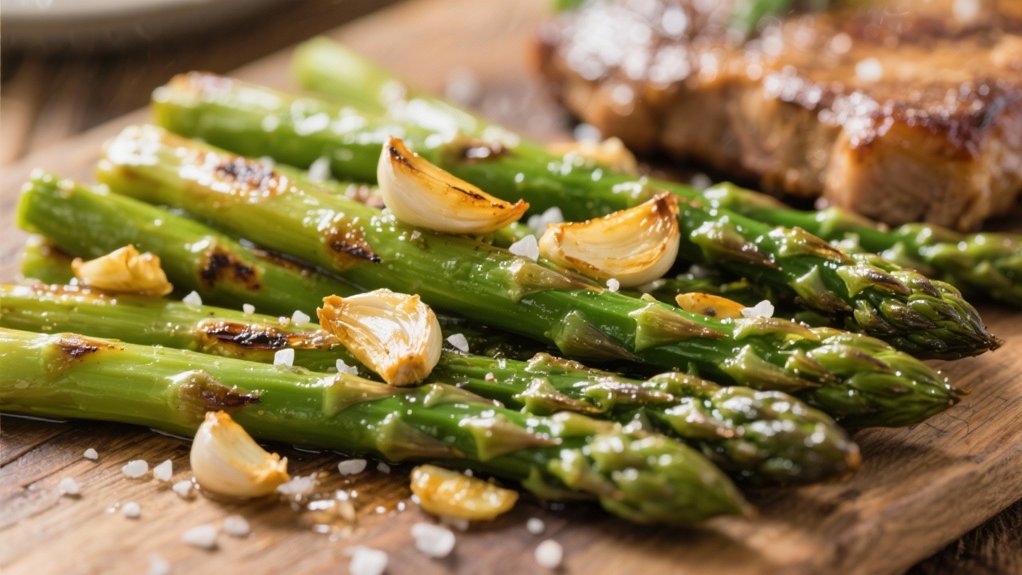 garlic roasted asparagus contrast
