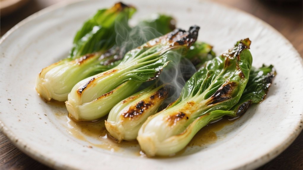 garlic roasted baby bok choy