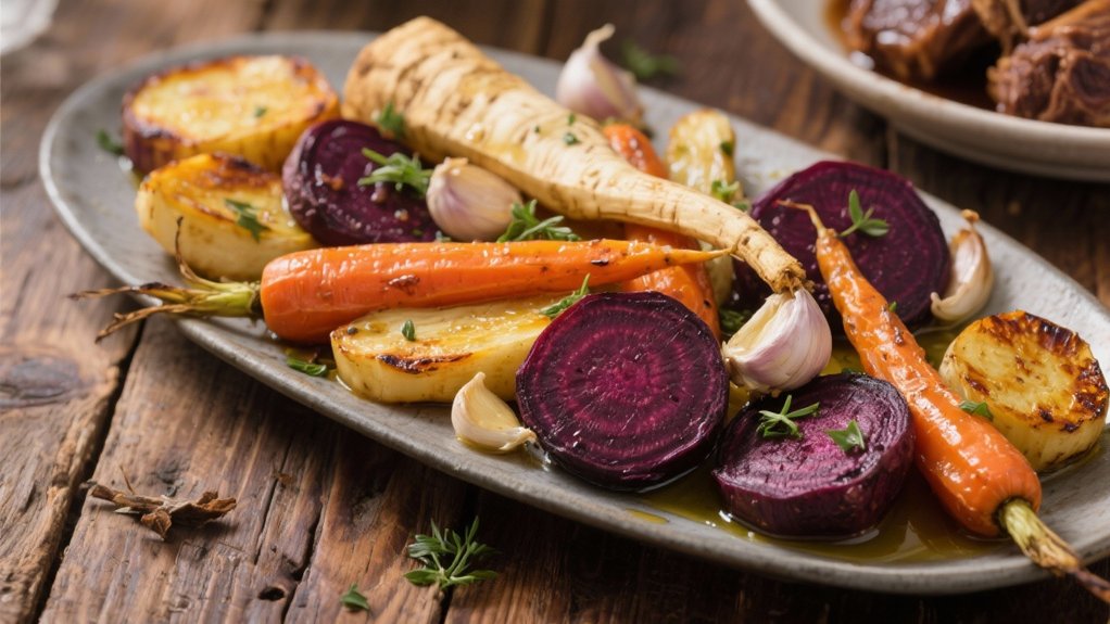 garlic roasted root vegetables