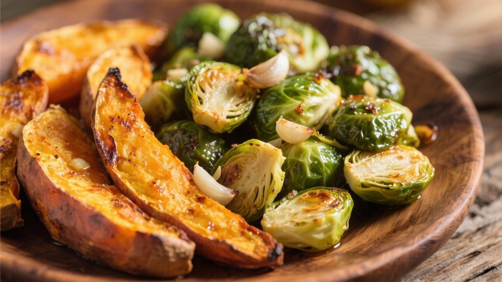 garlic roasted sweet brussels sprouts