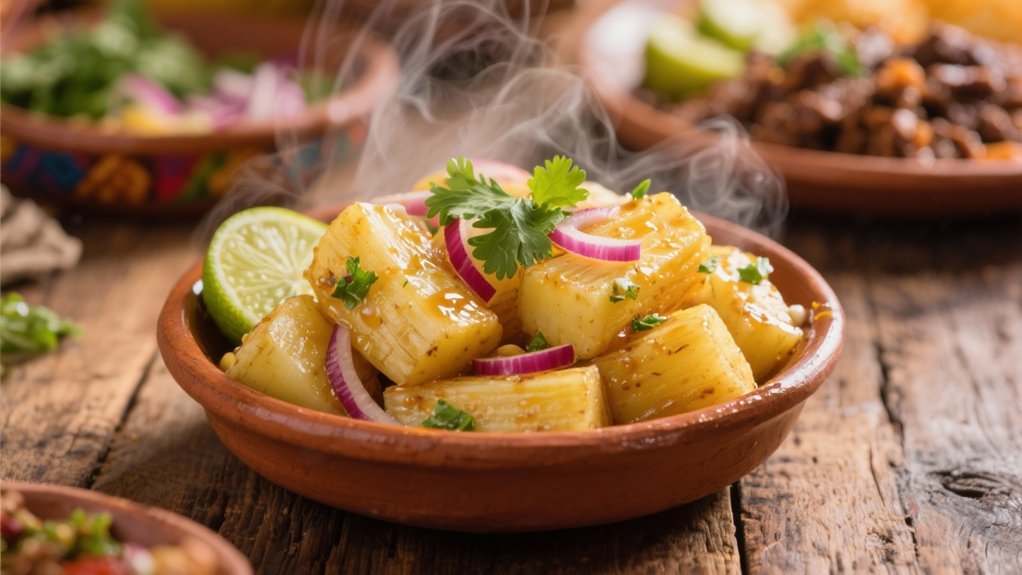 garlicky yuca with lime