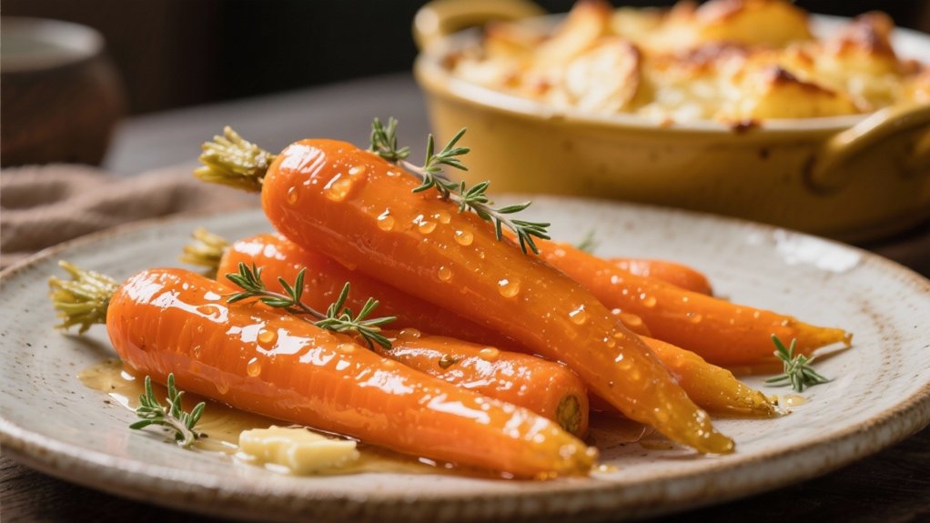 glazed carrots enhance potato dishes