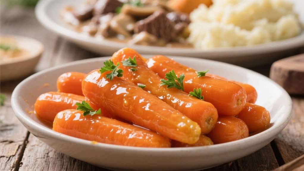 glazed carrots enhance stroganoff