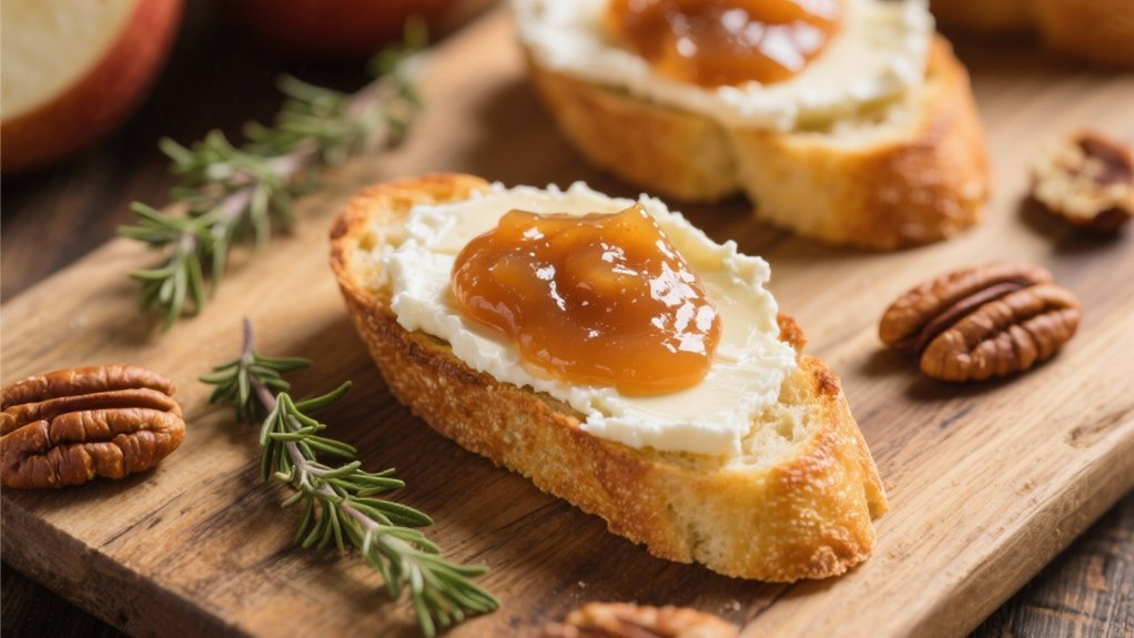 goat cheese apple butter crostini