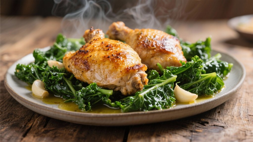 golden crispy chicken with garlic