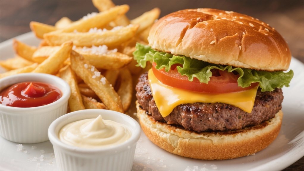 gourmet burgers and fries