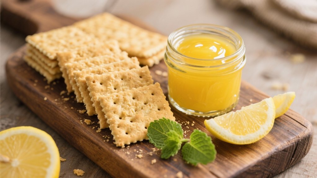 graham crackers with lemon curd
