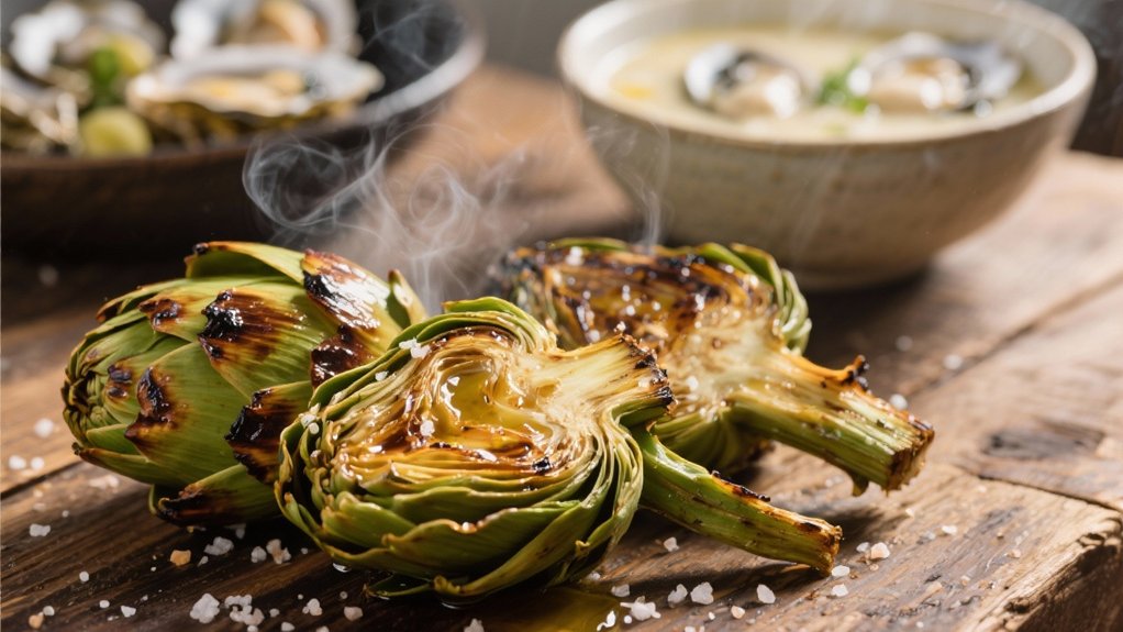 grilled artichokes with lemon butter