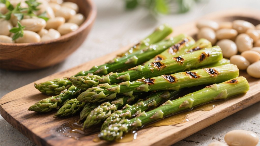 grilled asparagus complements lima beans