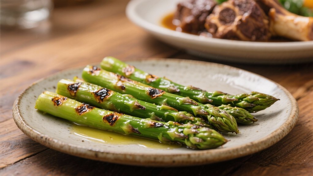 grilled asparagus complements osso buco