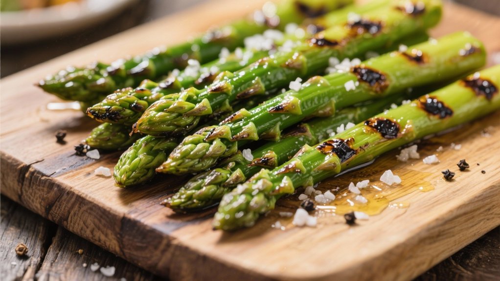 grilled asparagus complements pork