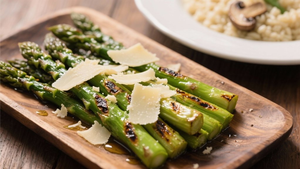 grilled asparagus complements risotto