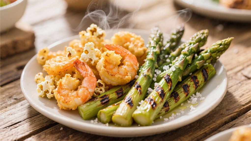 grilled asparagus complements seafood