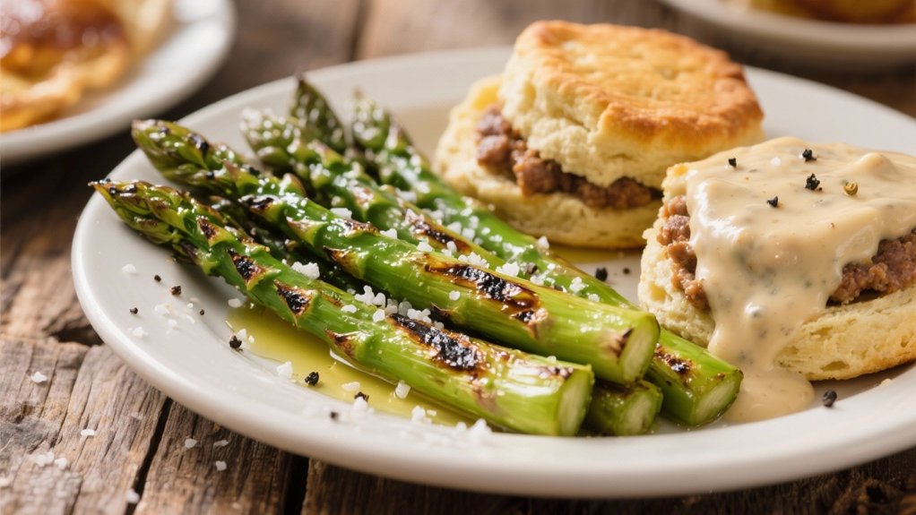 grilled asparagus enhances breakfast