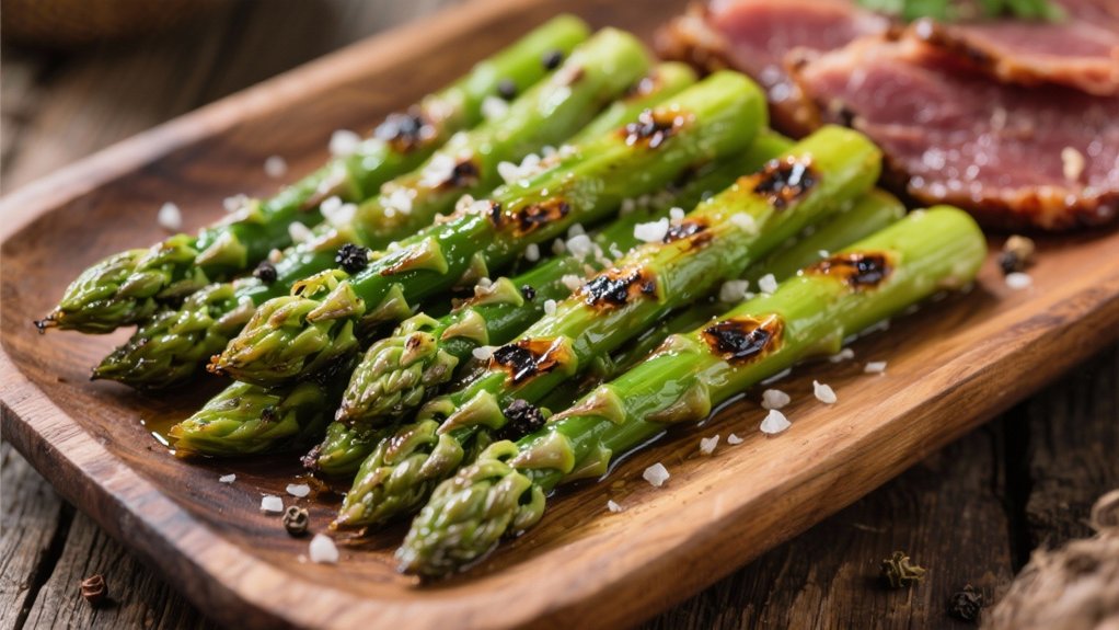 grilled asparagus enhances pastrami