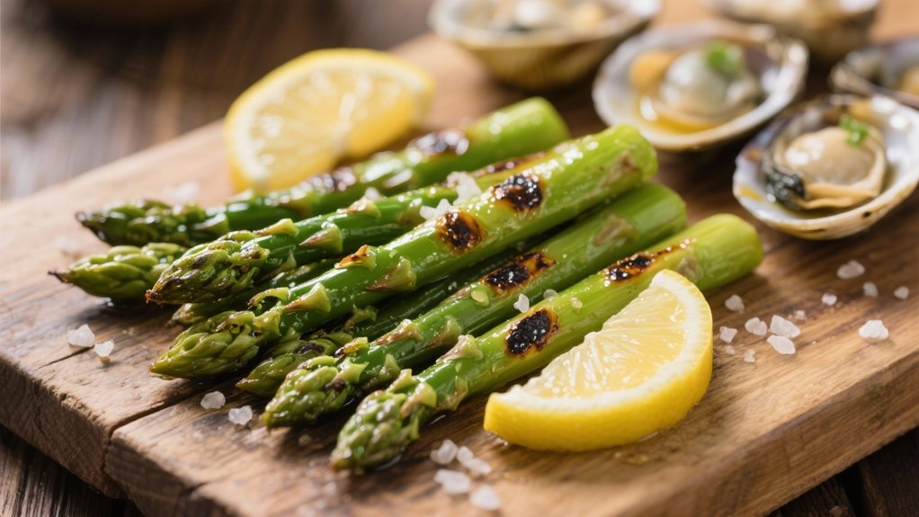 grilled asparagus enhances seafood