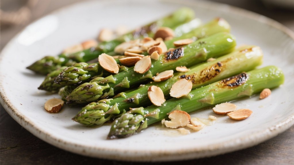 grilled asparagus with almonds