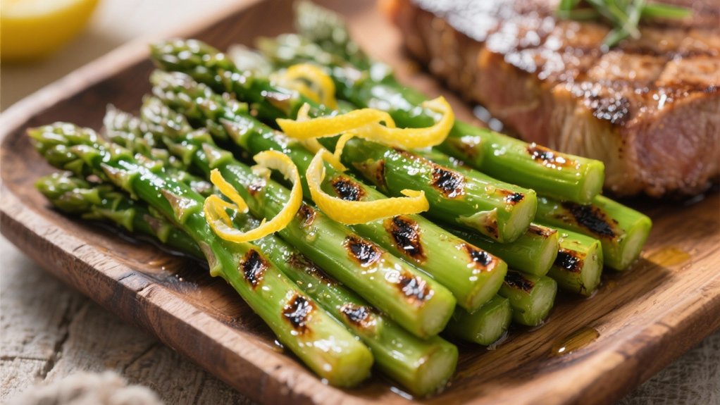 grilled asparagus with lemon zest