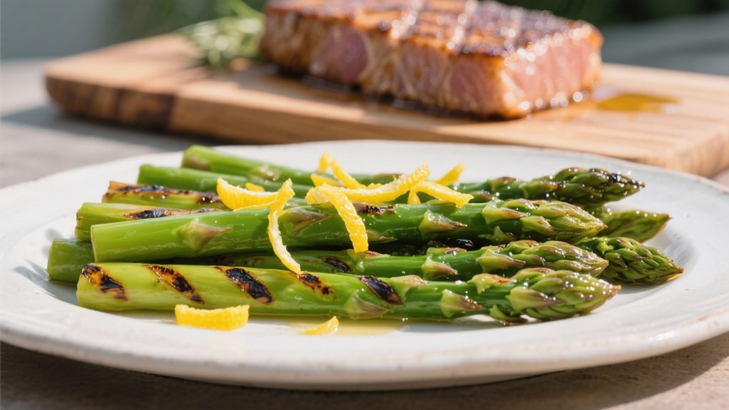grilled asparagus with lemon zest