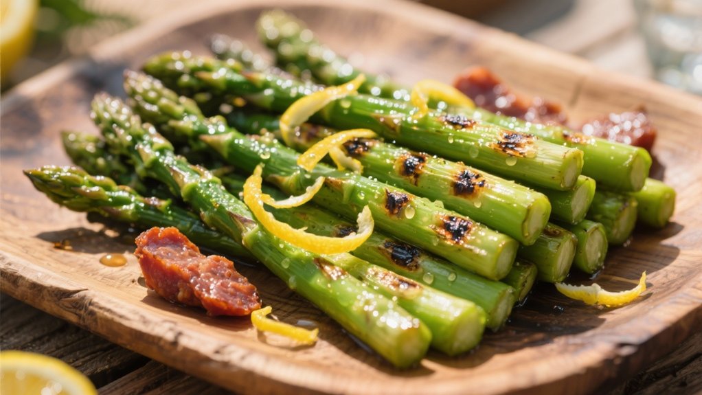 grilled asparagus with lemon zest