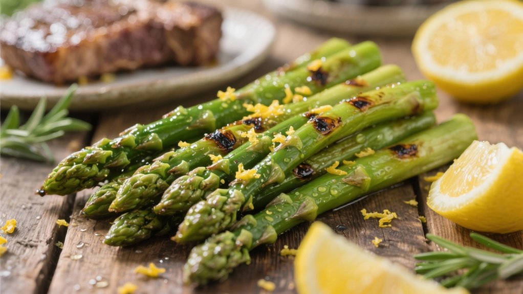 grilled asparagus with lemon zest