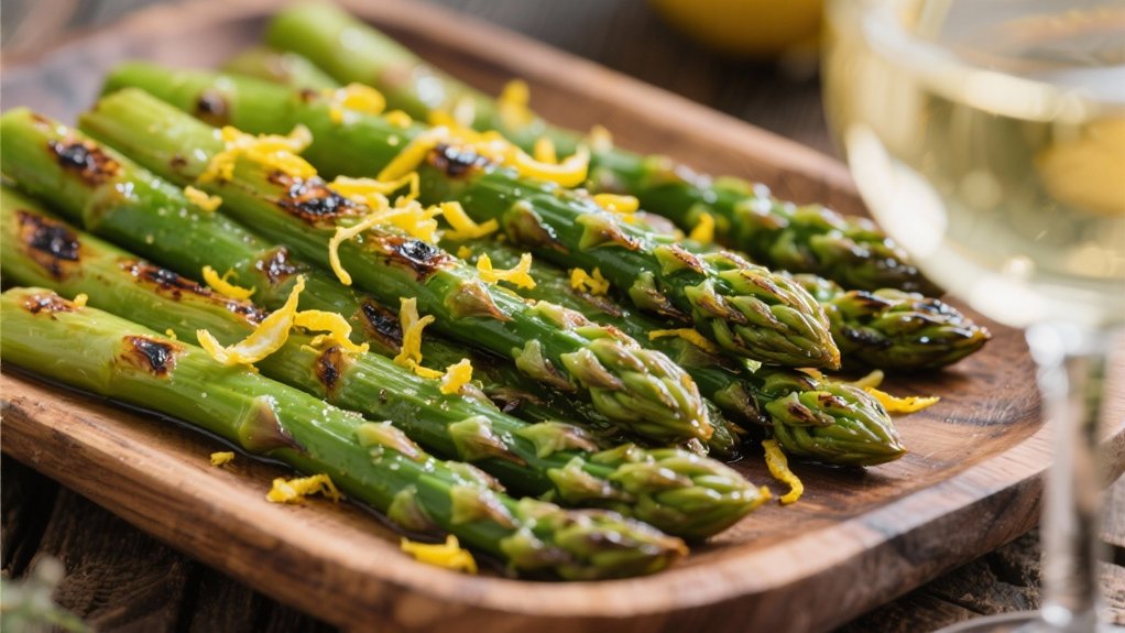 grilled asparagus with lemon zest