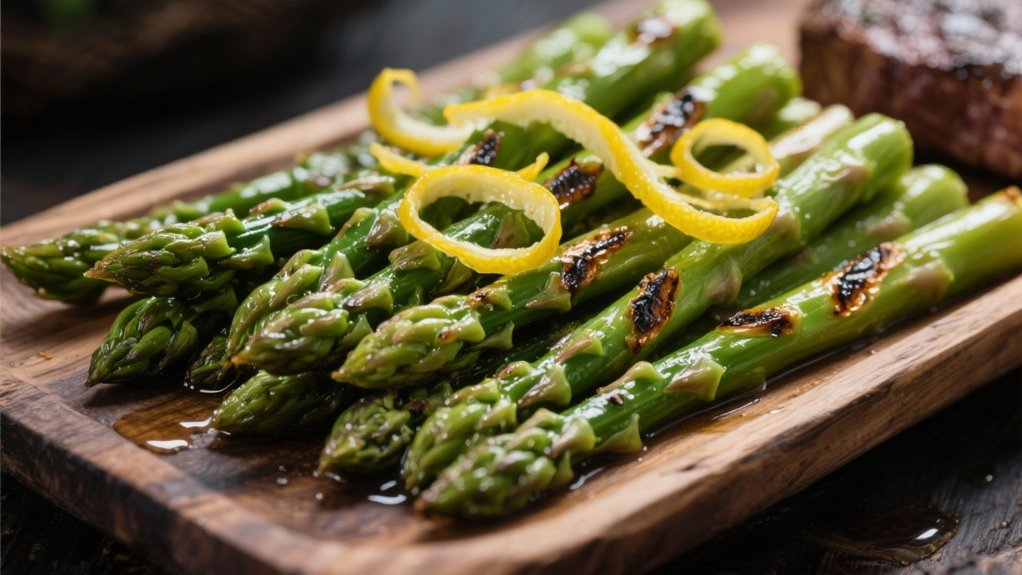 grilled asparagus with lemon zest