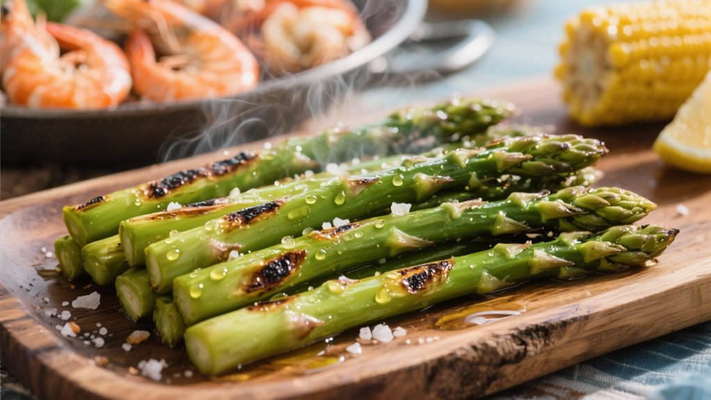 grilled asparagus with seasoning