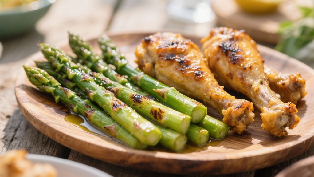 grilled asparagus with seasoning