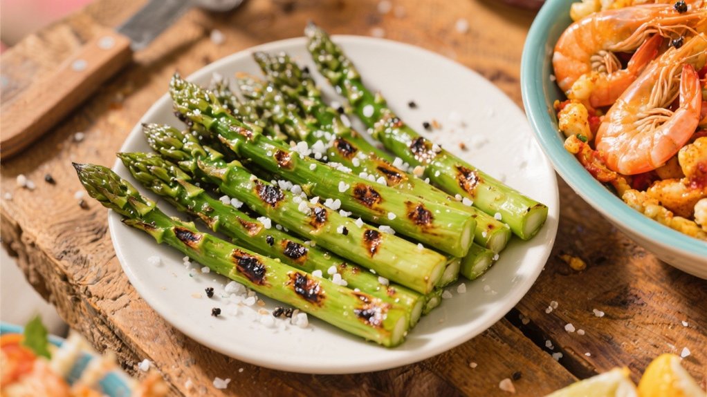grilled asparagus with seasoning